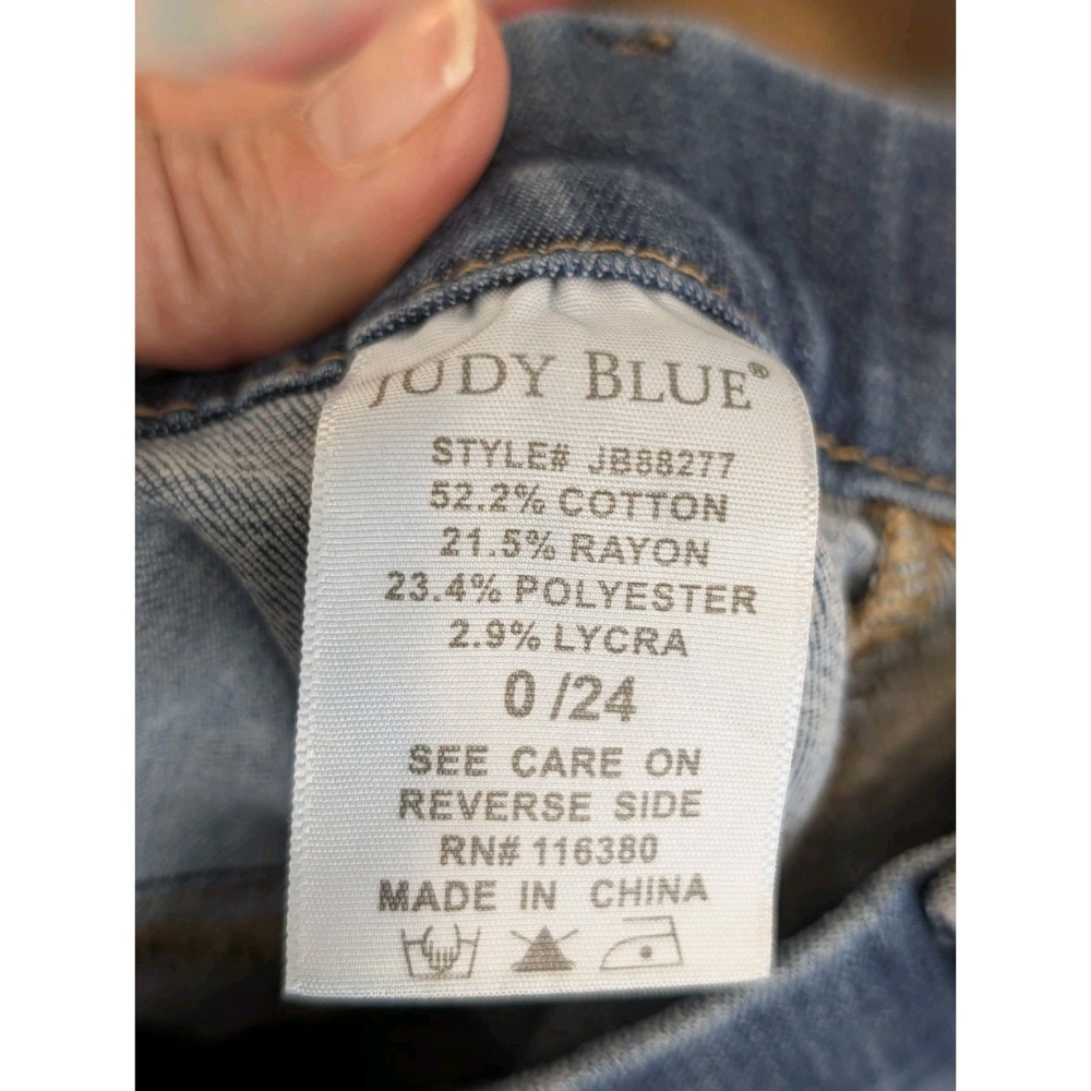 Judy Blue Pull On Super Flare‎ Jeans Women Size 0/24 Bell Bottoms Medium Wash - Picture 12 of 12